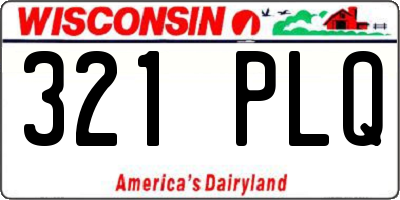WI license plate 321PLQ