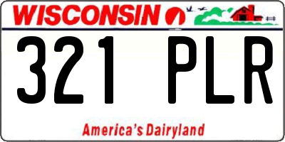 WI license plate 321PLR