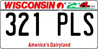 WI license plate 321PLS