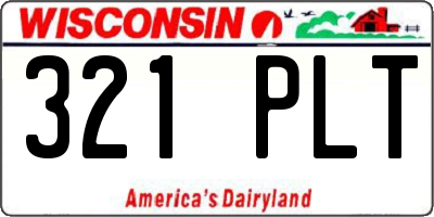 WI license plate 321PLT