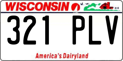 WI license plate 321PLV