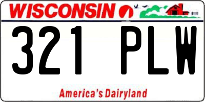 WI license plate 321PLW