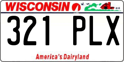 WI license plate 321PLX