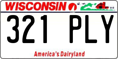 WI license plate 321PLY