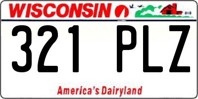 WI license plate 321PLZ
