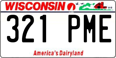 WI license plate 321PME