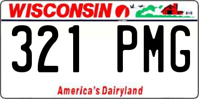 WI license plate 321PMG