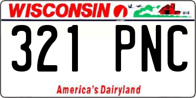 WI license plate 321PNC