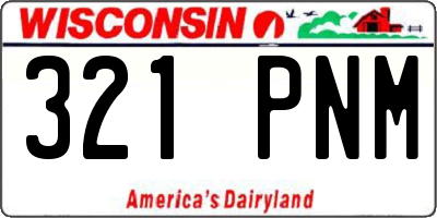 WI license plate 321PNM