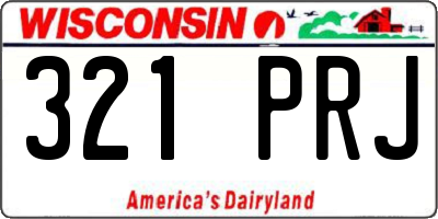 WI license plate 321PRJ