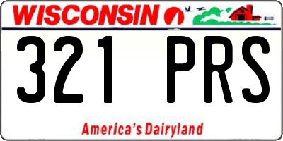 WI license plate 321PRS