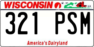 WI license plate 321PSM