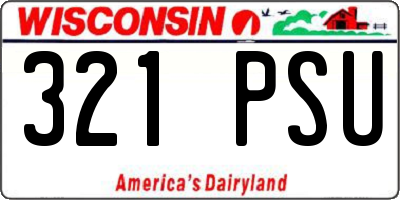 WI license plate 321PSU