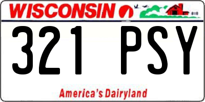 WI license plate 321PSY