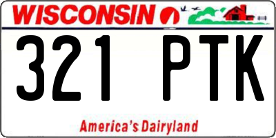 WI license plate 321PTK