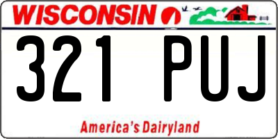 WI license plate 321PUJ