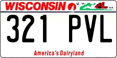 WI license plate 321PVL