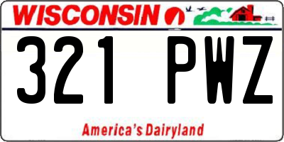 WI license plate 321PWZ
