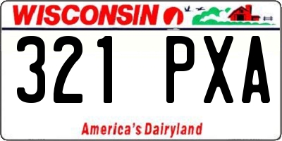 WI license plate 321PXA