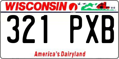 WI license plate 321PXB