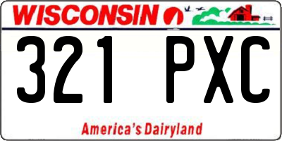 WI license plate 321PXC