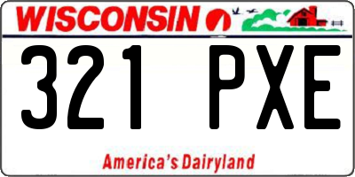 WI license plate 321PXE
