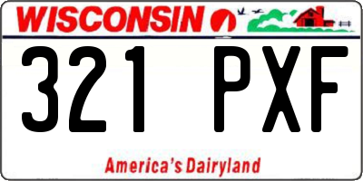 WI license plate 321PXF