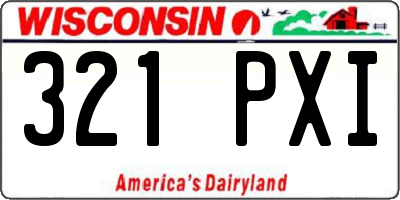 WI license plate 321PXI