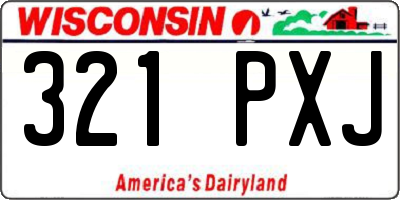 WI license plate 321PXJ