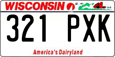 WI license plate 321PXK