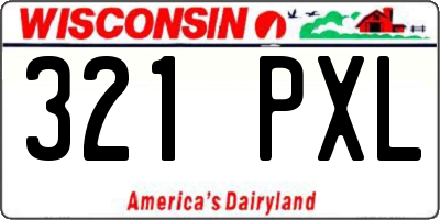 WI license plate 321PXL