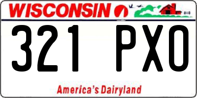 WI license plate 321PXO