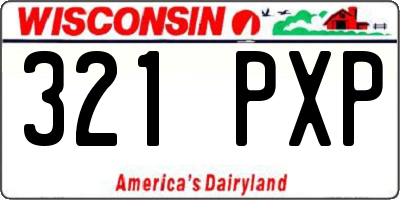 WI license plate 321PXP