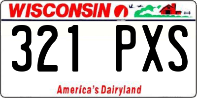WI license plate 321PXS