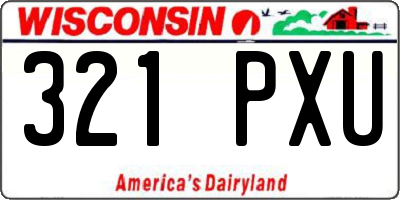 WI license plate 321PXU