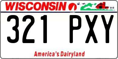 WI license plate 321PXY