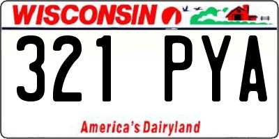 WI license plate 321PYA