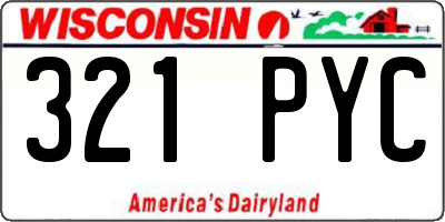 WI license plate 321PYC