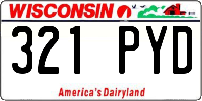 WI license plate 321PYD