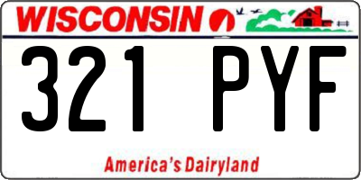 WI license plate 321PYF