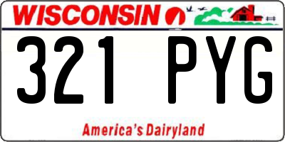 WI license plate 321PYG
