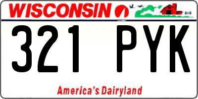 WI license plate 321PYK
