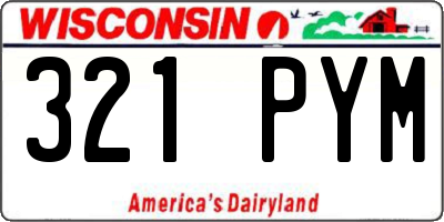 WI license plate 321PYM