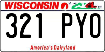 WI license plate 321PYO