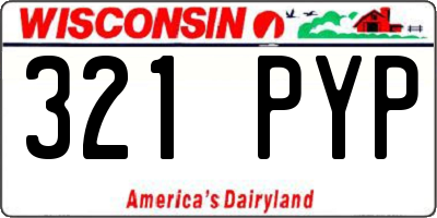 WI license plate 321PYP
