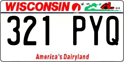 WI license plate 321PYQ