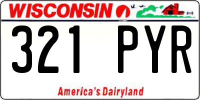 WI license plate 321PYR