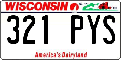 WI license plate 321PYS