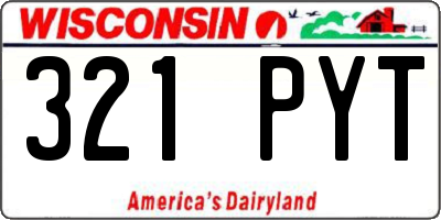 WI license plate 321PYT