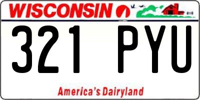 WI license plate 321PYU
